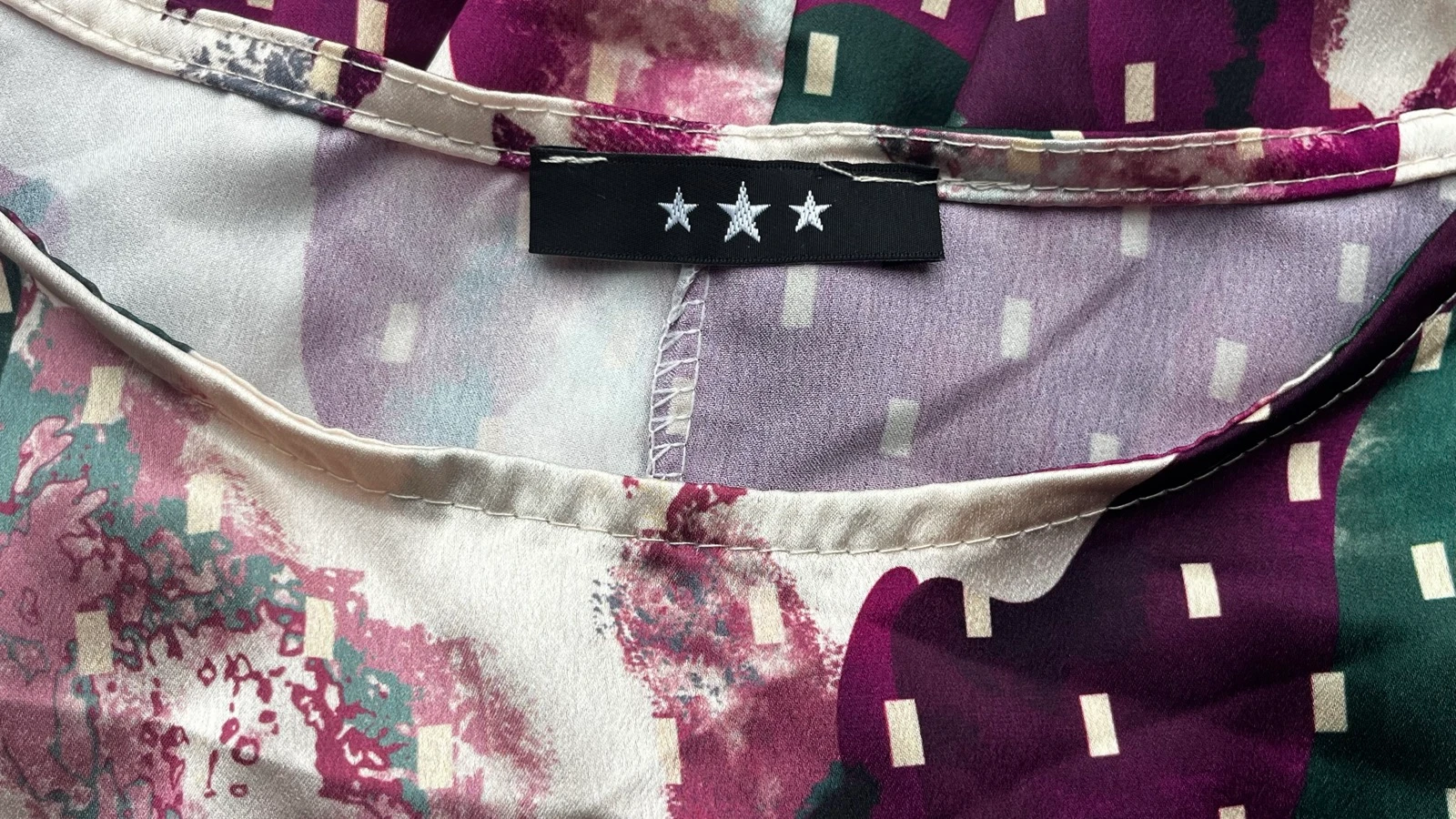 🌺 𝒎𝒛 | Italiaanse blouse | maat 44 xxl| paars crème groen | soepelvallend | elastische  – photo 4